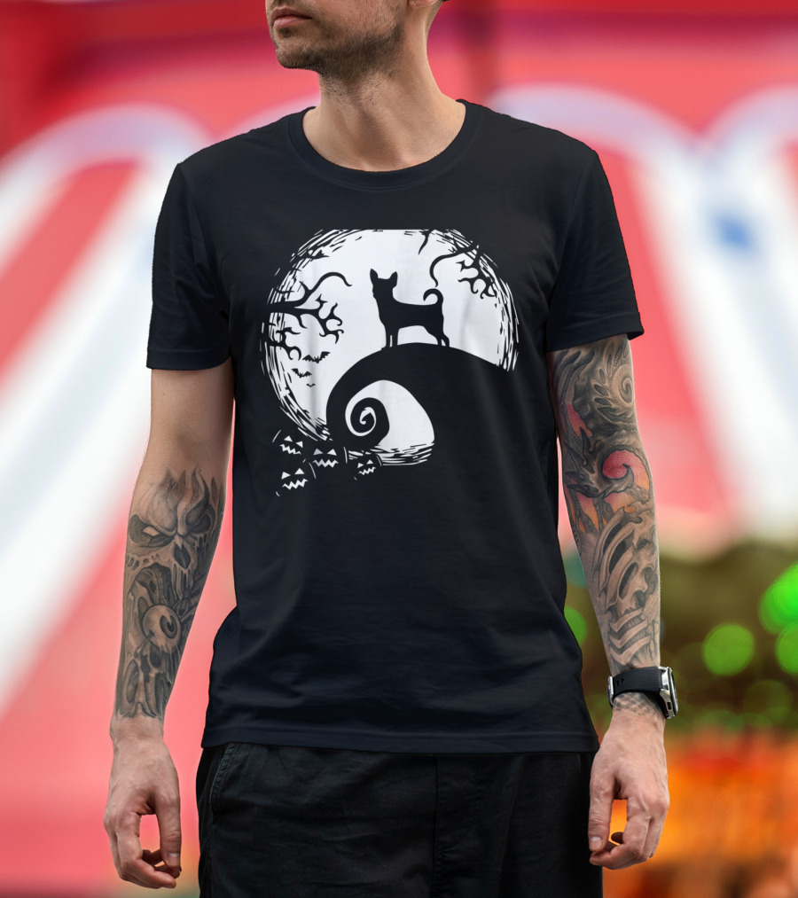 Chihuahua Nightmare Before Christmas Moon Scene T-Shirt