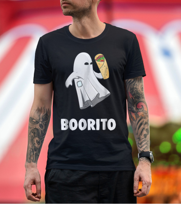Premium T-Shirt: Funny Ghost Boorito Halloween Mexican Burrito T-Shirt Funny Ghost Boorito Halloween Mexican Burrito T-Shirt