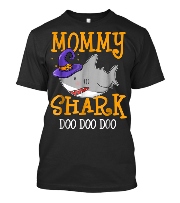 Mommy Shark Doo Doo Doo Halloween Style With Witch Hat T-Shirt