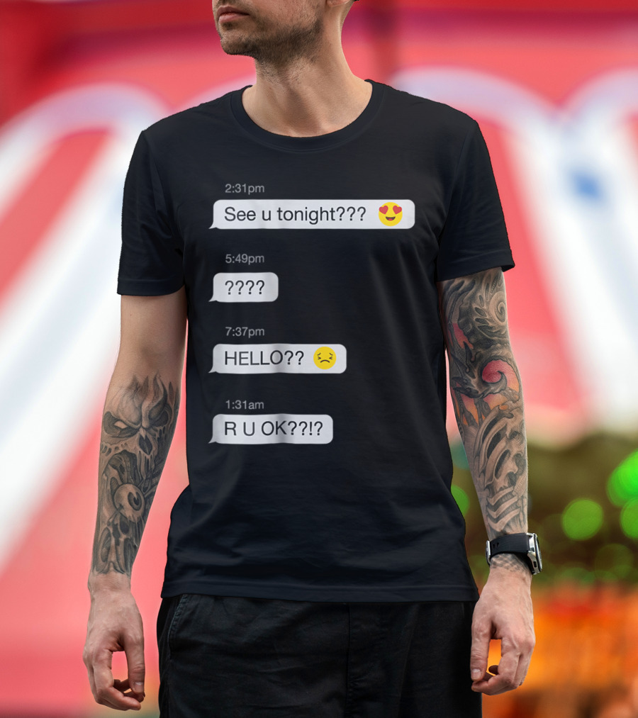 Ghosted Text Message Conversation Emoji Reactions T-Shirt