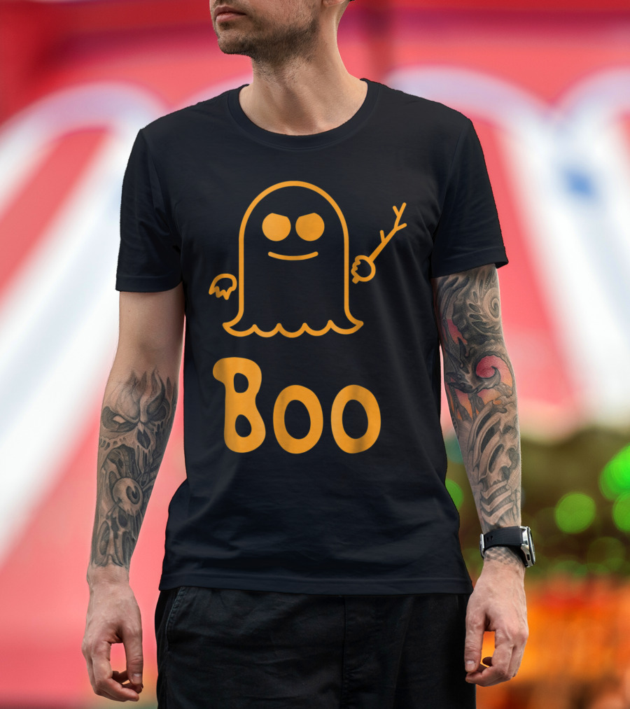 Halloween Boo Spooky Ghost With Branch T-Shirt