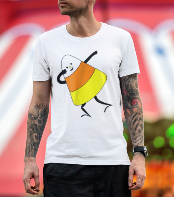 Premium T-Shirt: Halloween Candy Corn Dabbing Dance Fun T-Shirt Halloween Candy Corn Dabbing Dance Fun T-Shirt
