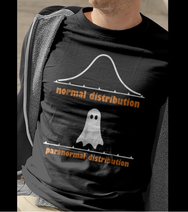 Normal Distribution Paranormal Distribution Halloween Funny Math Ghost T-Shirt