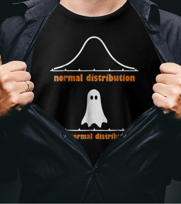 Normal Distribution Paranormal Distribution Halloween Funny Math Ghost T-Shirt