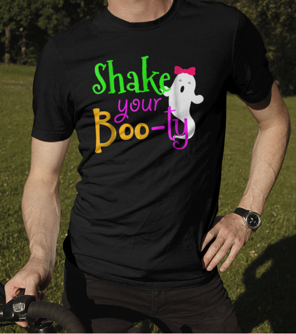 Shake Your Boo-ty Funny Halloween Ghost Bow T-Shirt