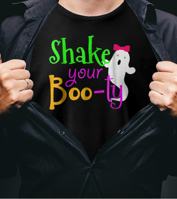 Shake Your Boo-ty Funny Halloween Ghost Bow T-Shirt