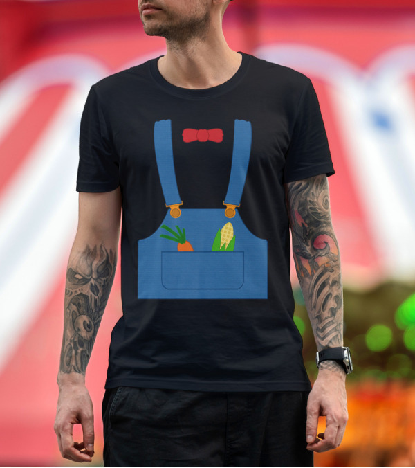 Premium T-Shirt: Carrot Corn Farmer Halloween Overall with Red Bow Tie T-Shirt Carrot Corn Farmer Halloween Overall with Red Bow Tie T-Shirt