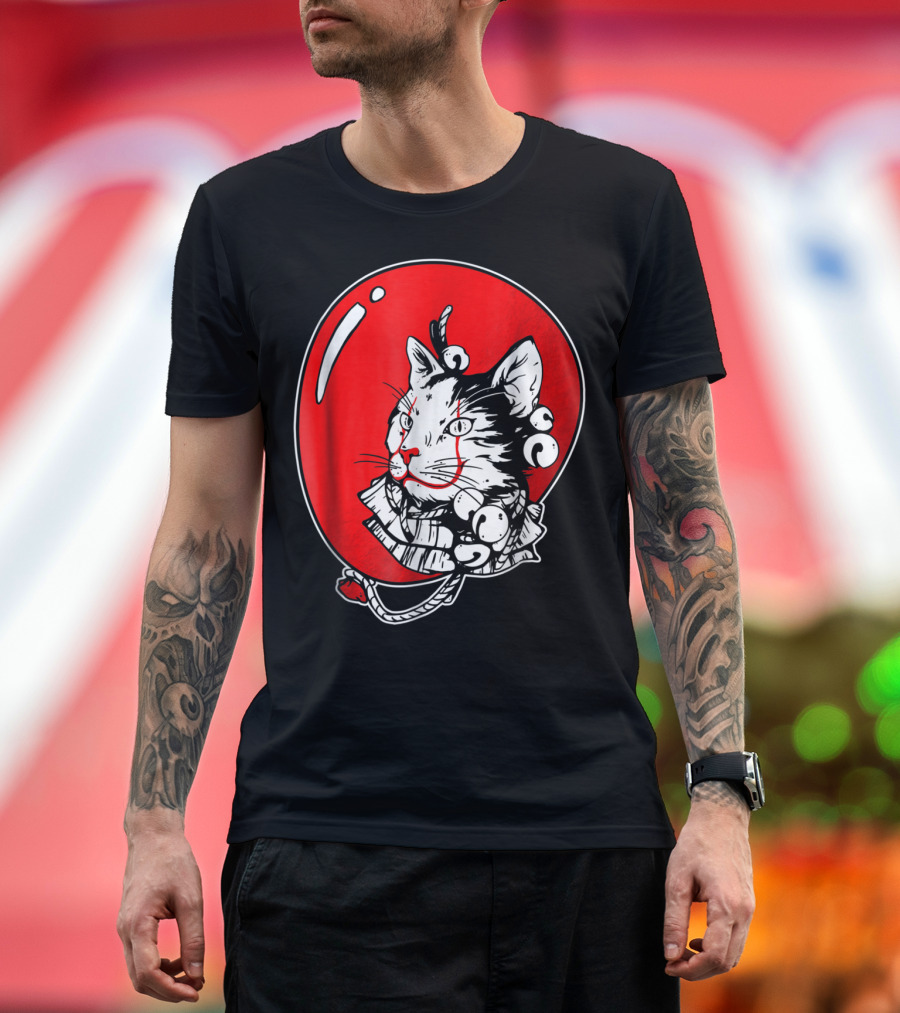 Kitten Clown Balloon Face with Bells T-Shirt