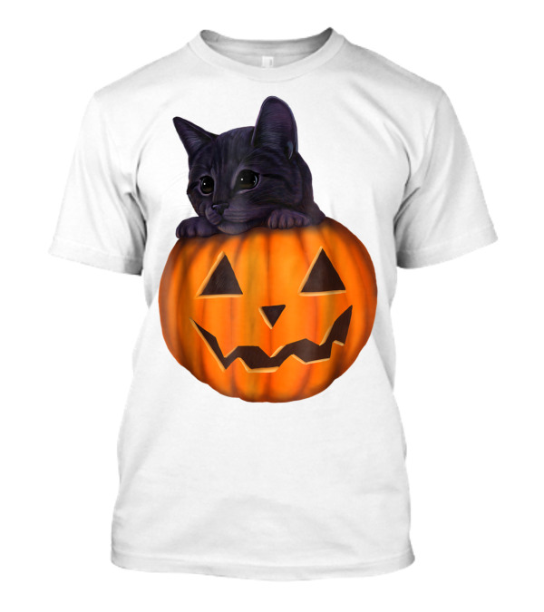 Kitten Inside Jack-O'-Lantern Pumpkin Halloween T-Shirt