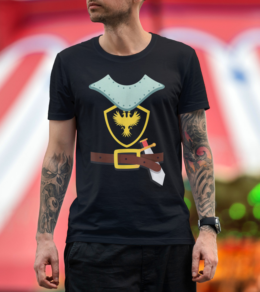 Knight In Shining Armor Double Headed Eagle Shield and Sword Suit T-Shirt