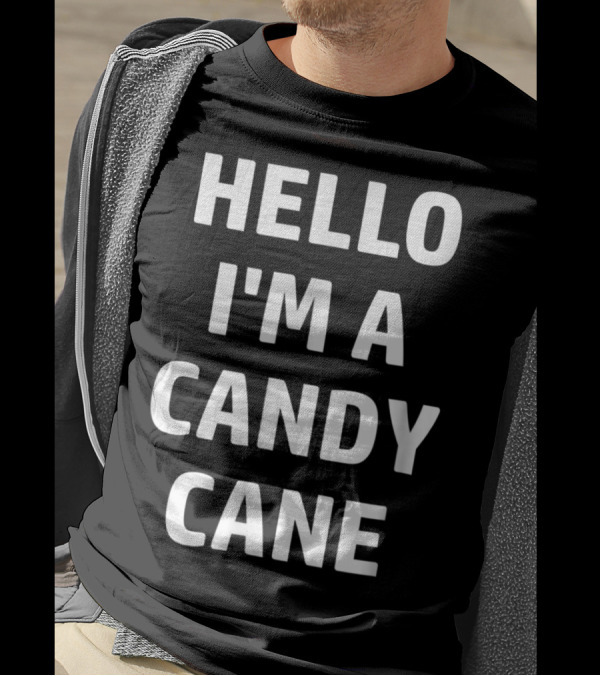 Hello I'm A Candy Cane Lazy Halloween Costume T-Shirt