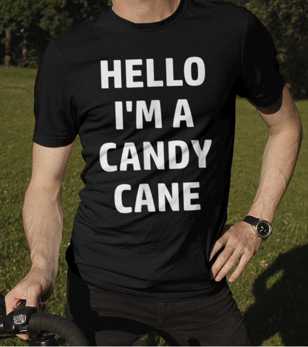 Hello I'm A Candy Cane Lazy Halloween Costume T-Shirt
