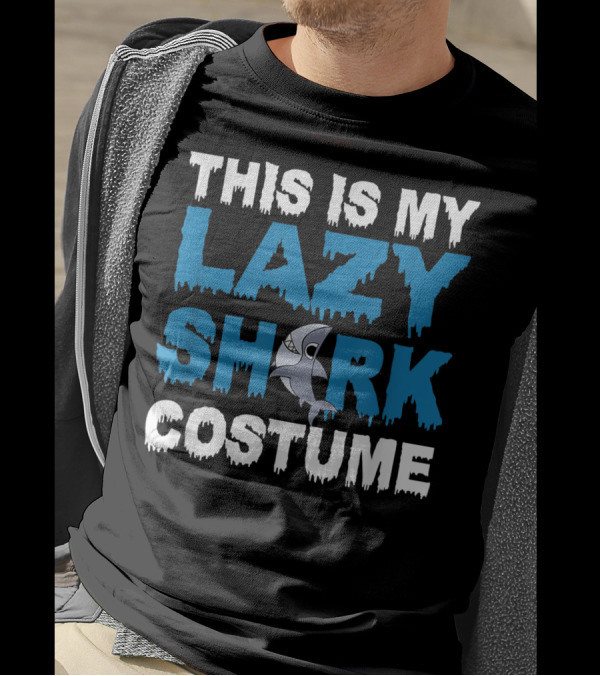 This Is My Lazy Shark Costume Funny Halloween Party T-Shirt