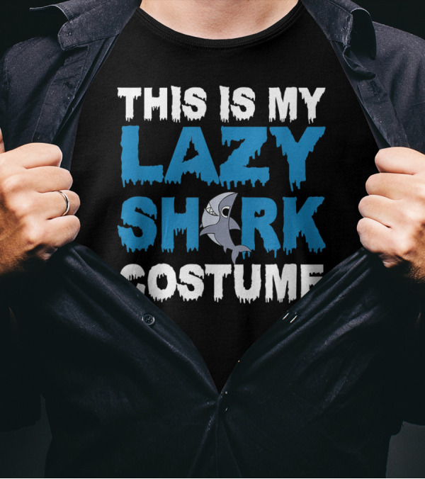 This Is My Lazy Shark Costume Funny Halloween Party T-Shirt