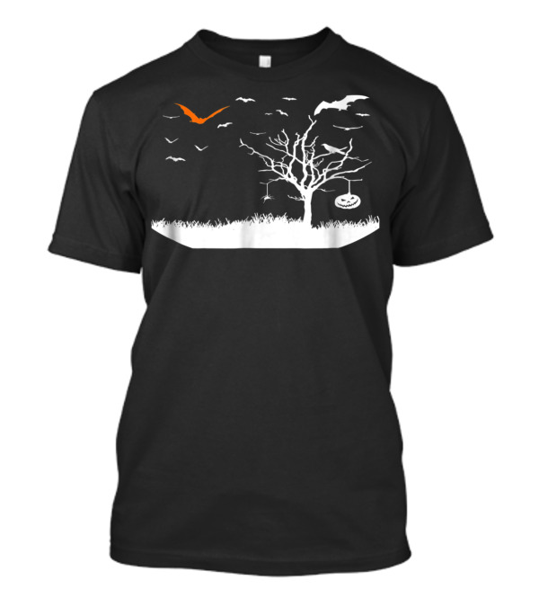 Halloween Tree Silhouette With Birds And Jack-o'-Lantern T-Shirt