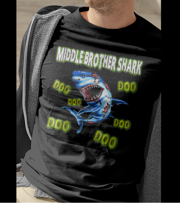 Middle Brother Shark Zombie Doo Doo Doo T-Shirt