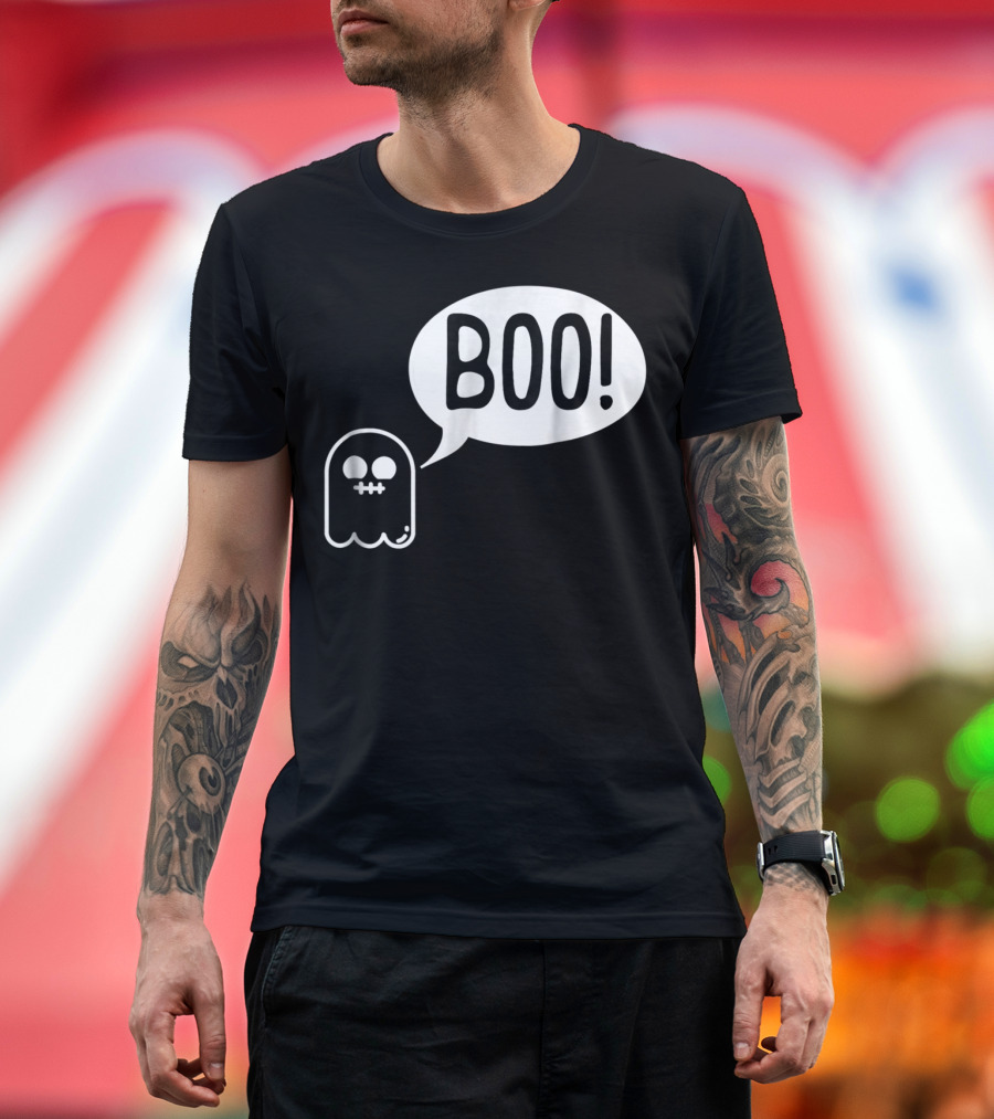 Minimalist Boo Ghost Speech Icon T-Shirt