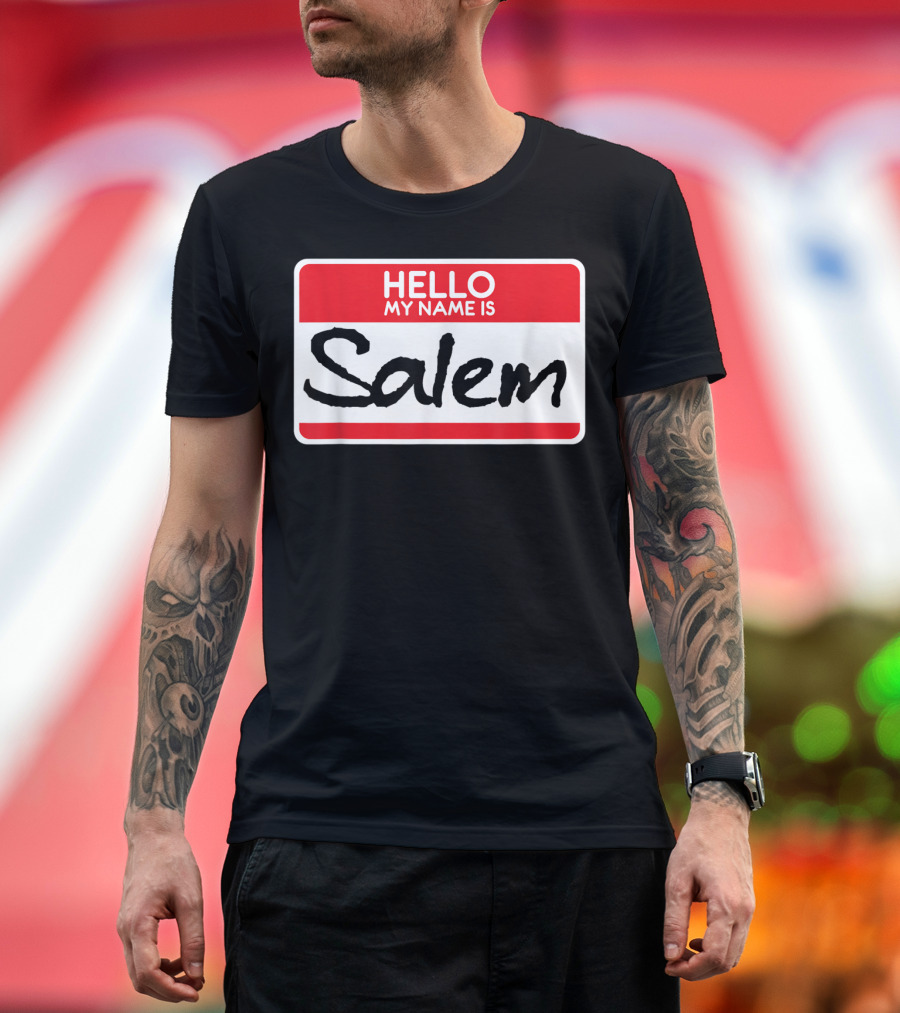 Hello My Name Is Salem Simple Halloween Witch T-Shirt