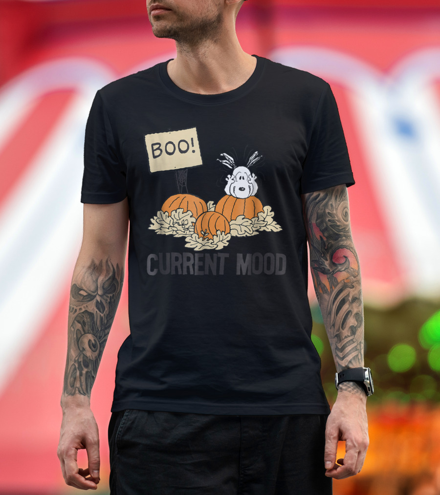 Boo Peanuts Halloween Snoopy Current Mood T-Shirt