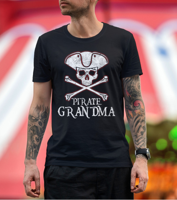 Premium T-Shirt: Pirate Grandma Funny Halloween Skull Captain Crossbones T-Shirt Pirate Grandma Funny Halloween Skull Captain Crossbones T-Shirt