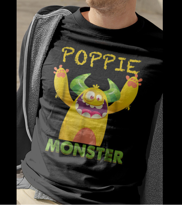 Poppie Monster Scare Up Some Fun With Yellow Horned Creature T-Shirt