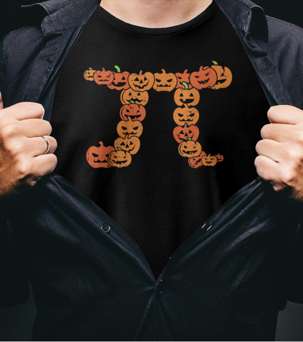 Pumpkin Pie Math Pi Symbol Jack-o'-Lantern Halloween Teacher Humor T-Shirt