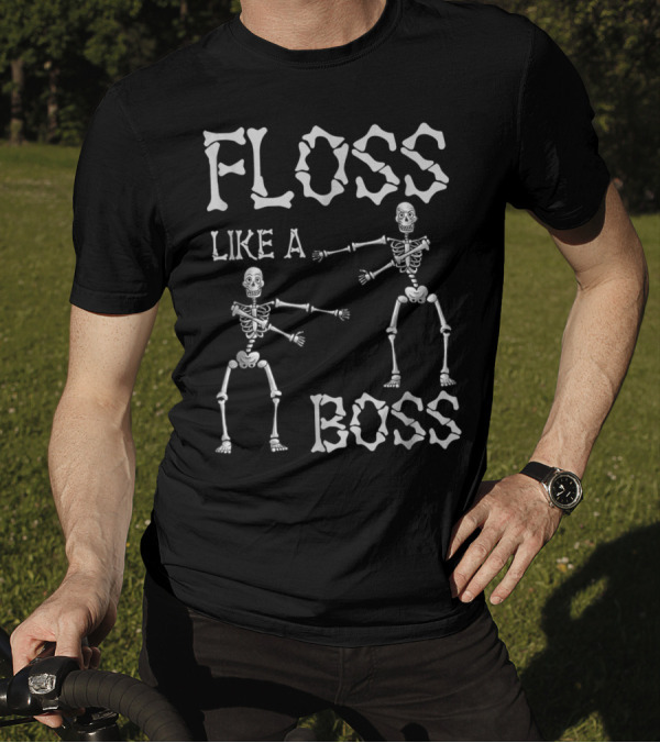 Floss Like A Boss Skeleton Dance Halloween T-Shirt
