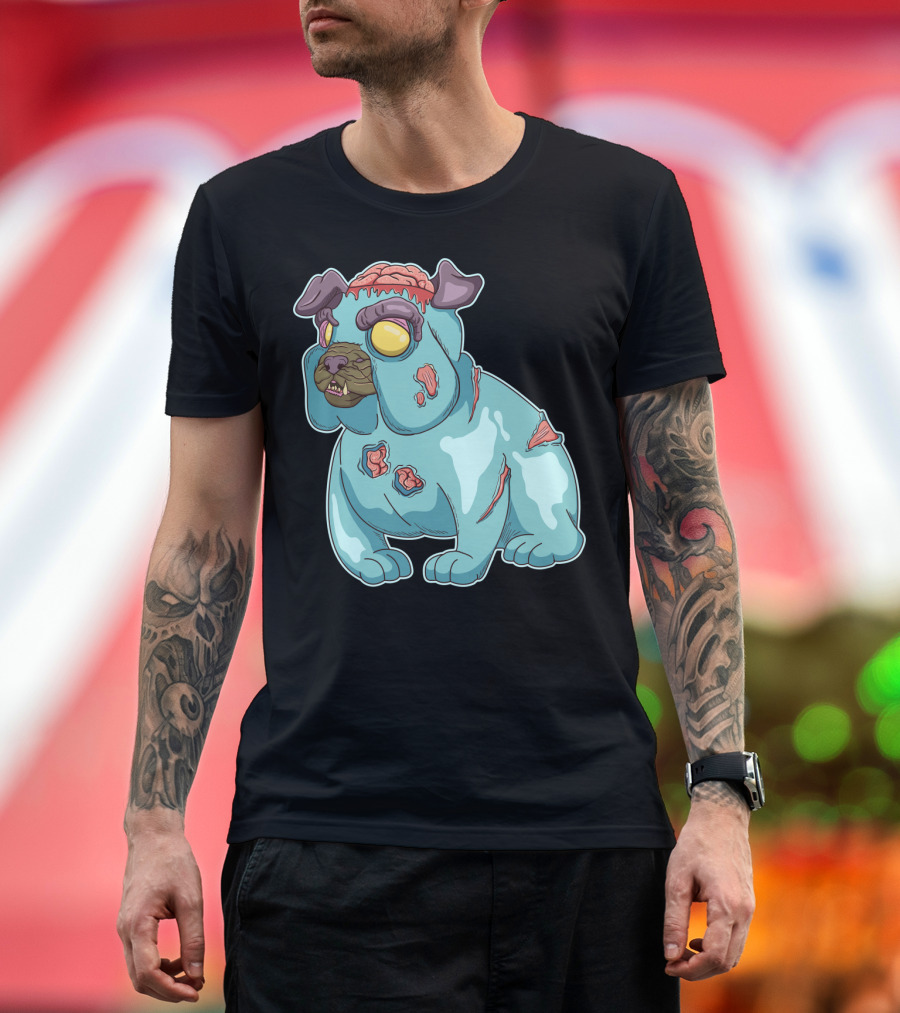 Zombie Bulldog Brains Monster T-Shirt