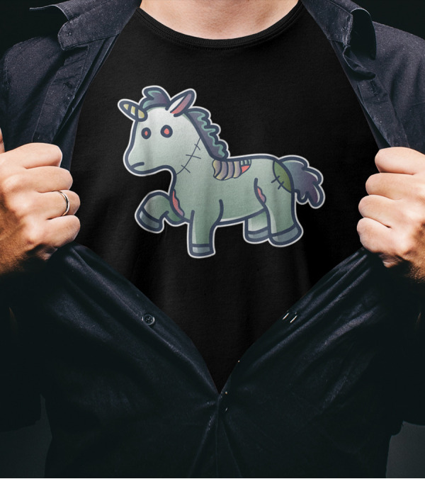 Zombiecorn Magical Evil Unicorn Character T-Shirt