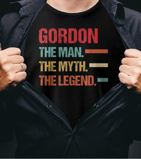 Gordon The Man The Myth The Legend Vintage Mens T-Shirt