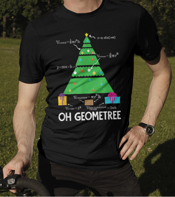Oh Geometree Funny Math Christmas Tree Geometry Equations T-Shirt