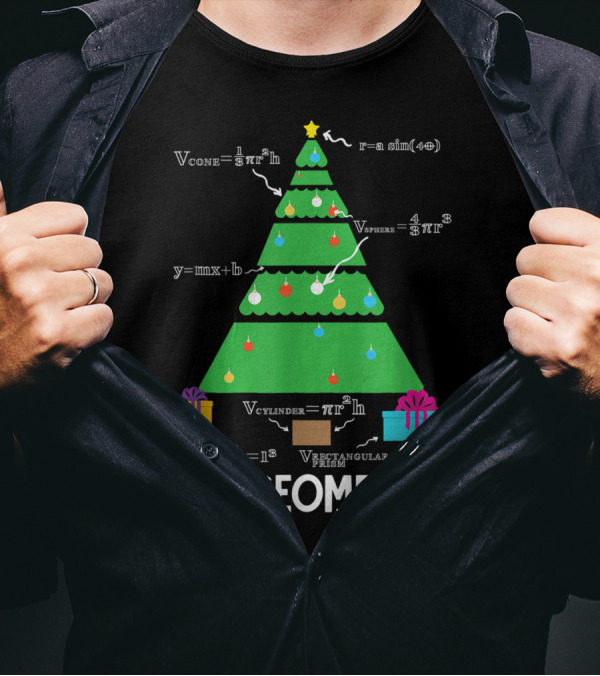 Oh Geometree Funny Math Christmas Tree Geometry Equations T-Shirt
