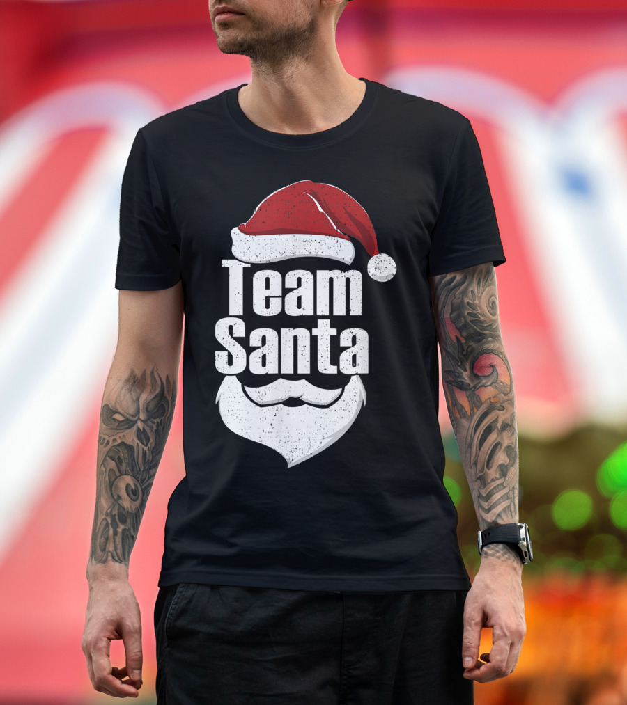 Team Santa Funny Christmas Beard Hat T-Shirt