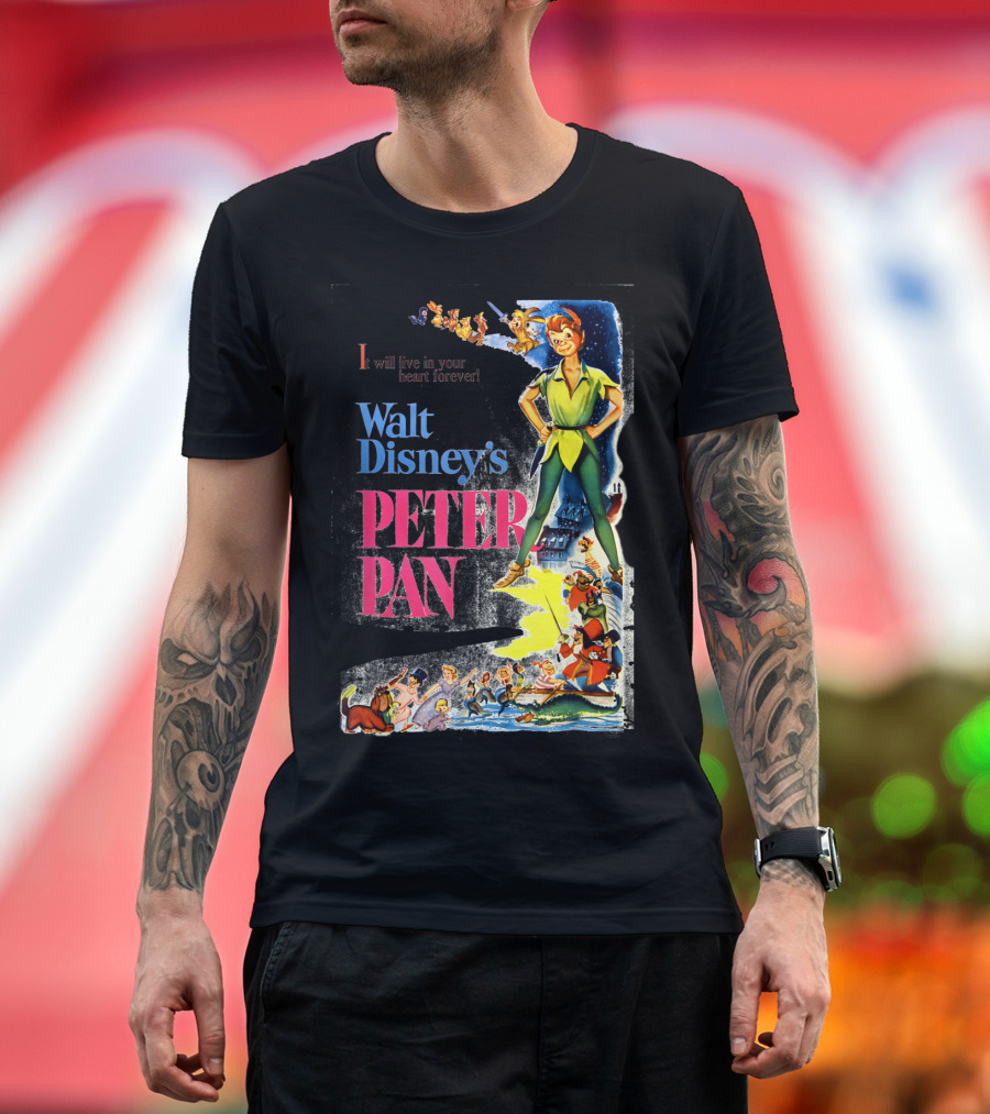 Walt Disney's Peter Pan I Will Live in Your Heart Forever Vintage Cartoon T-Shirt