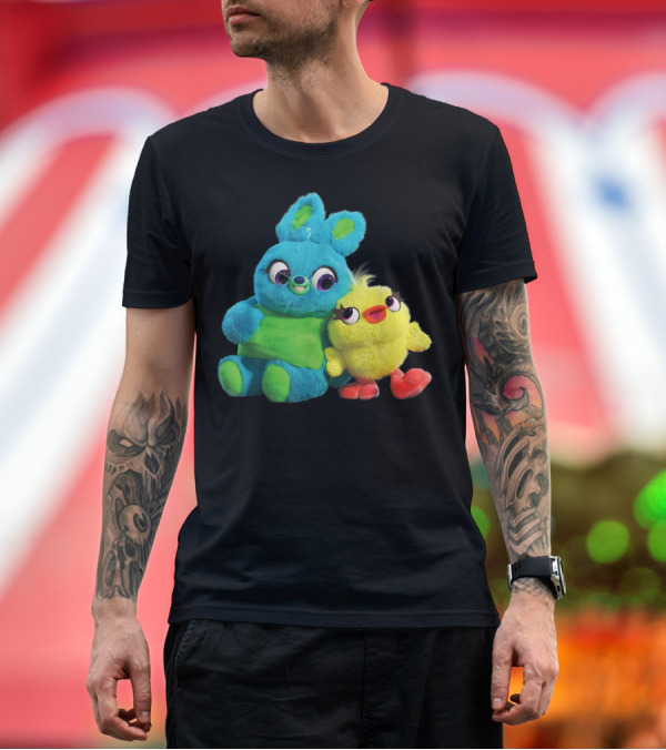 Premium T-Shirt: Disney Pixar Toy Story 4 Ducky and Bunny Plush Characters T-Shirt Disney Pixar Toy Story 4 Ducky and Bunny Plush Characters T-Shirt
