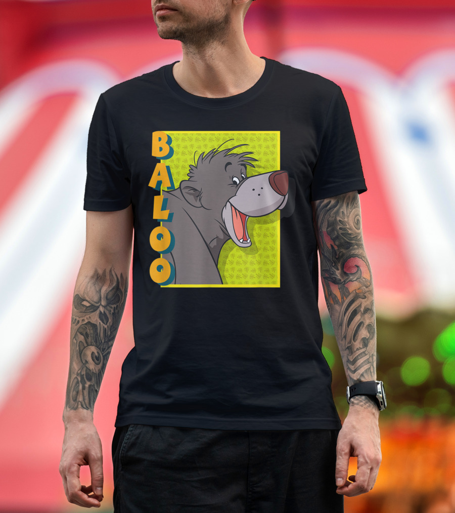 Disney The Jungle Book Baloo Yellow Background T-Shirt
