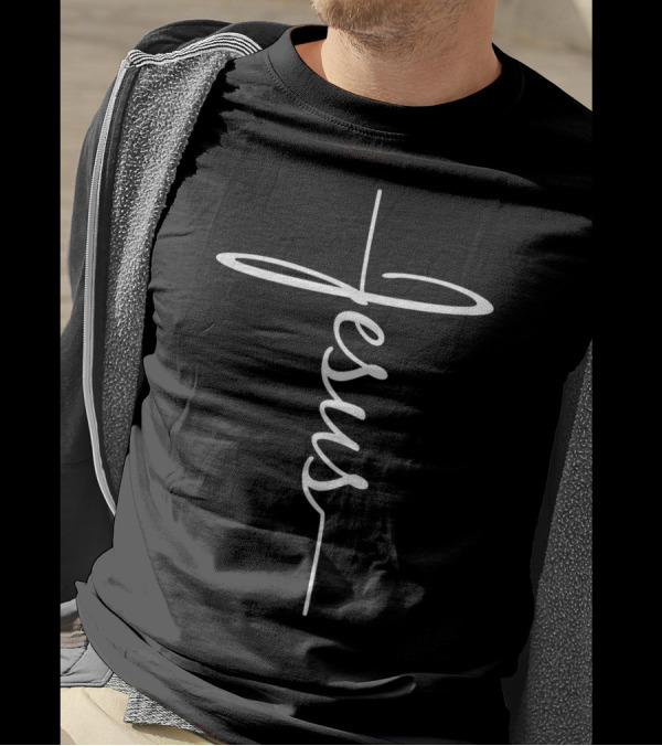 Christian Faith Cross In Jesus Script T-Shirt