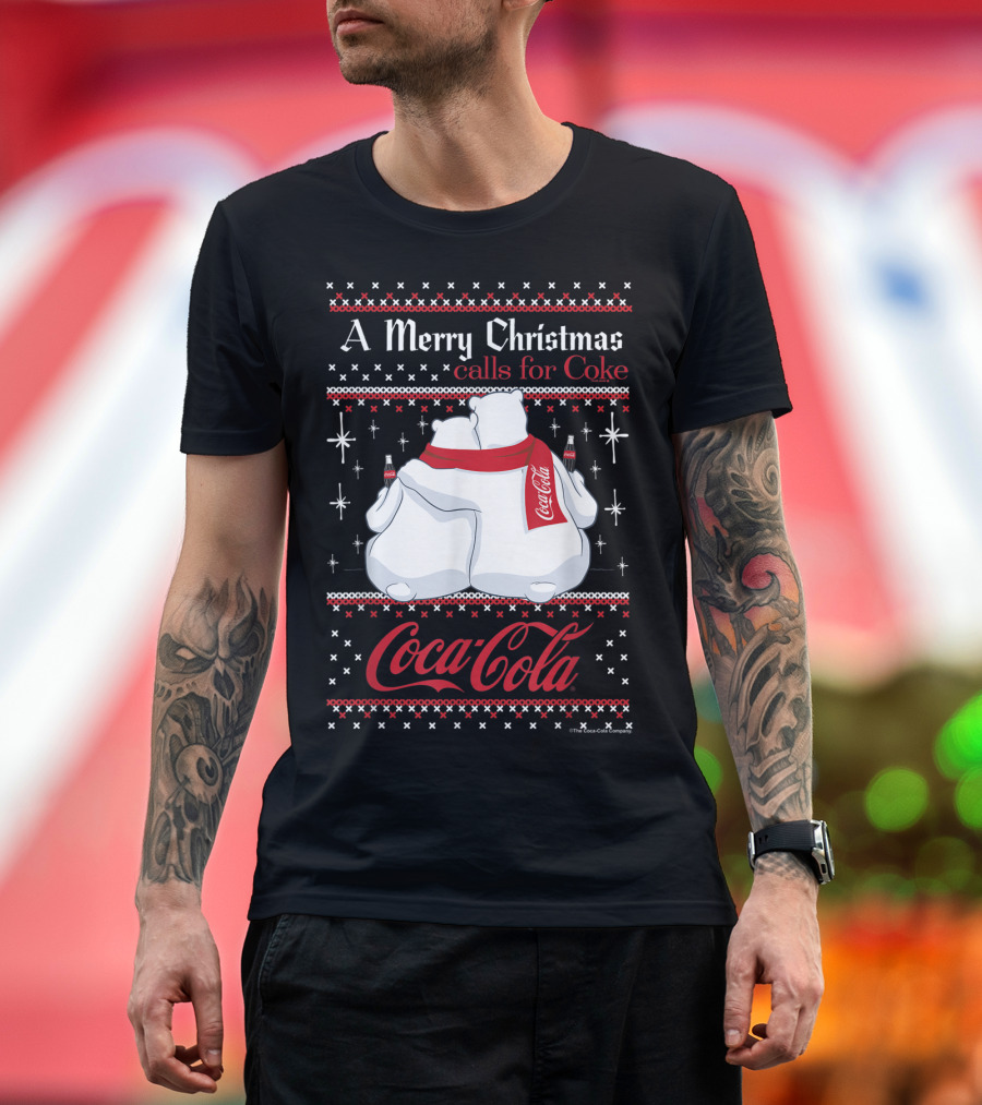 Coca-Cola Polar Bears A Merry Christmas Calls for Coke T-Shirt