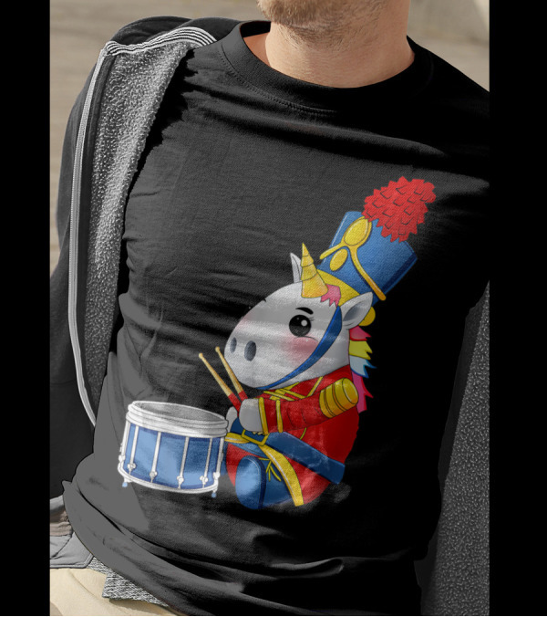 Drumline Unicorn Snare Percussion Marching Band T-Shirt