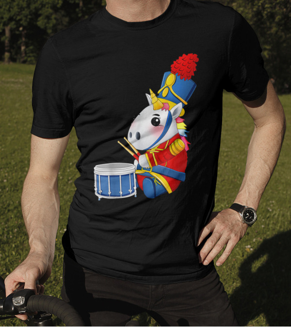 Drumline Unicorn Snare Percussion Marching Band T-Shirt