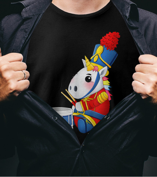 Drumline Unicorn Snare Percussion Marching Band T-Shirt