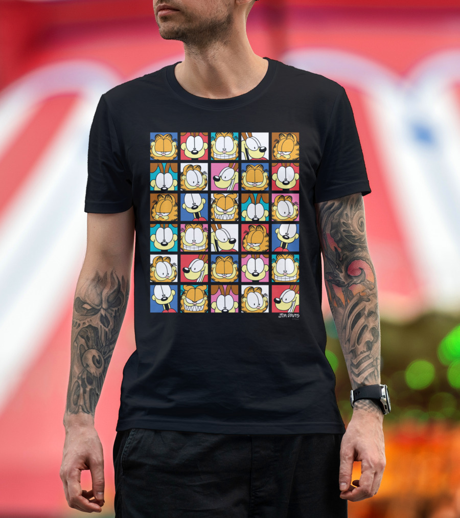 Jim Davis Garfield Faces Compilation T-Shirt