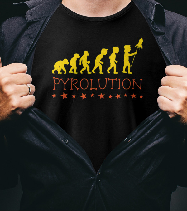 Pyrolution Evolution Of Man With Rocket Funny T-Shirt