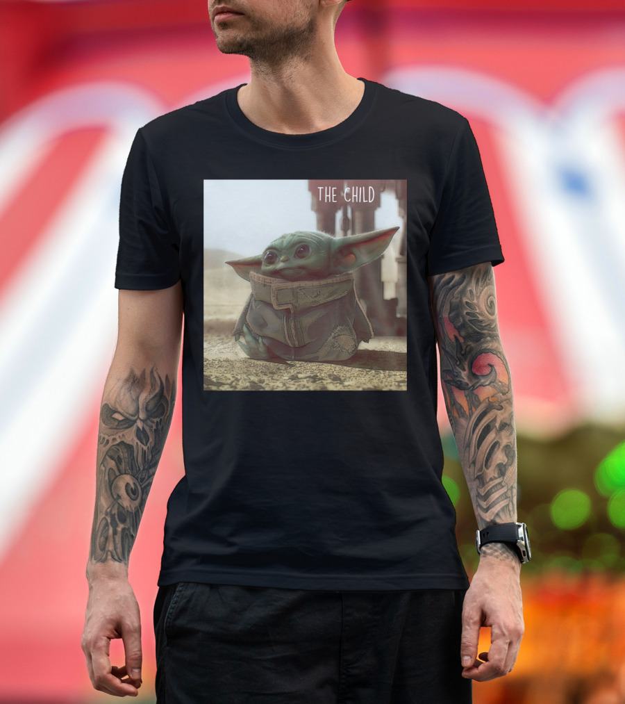 Star Wars The Mandalorian The Child Cute Scene Desert Background T-Shirt