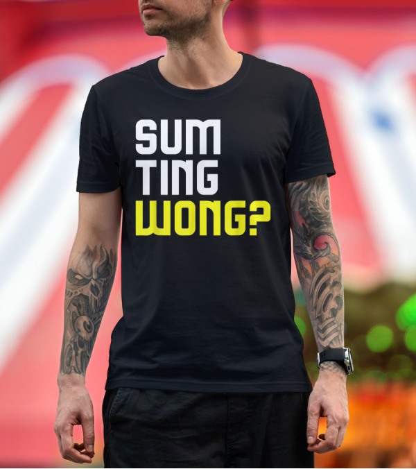 Premium T-Shirt: Sum Ting Wong? Funny Chinese Pun T-Shirt Sum Ting Wong? Funny Chinese Pun T-Shirt