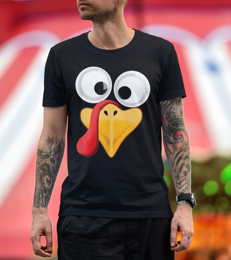 Thanksgiving Turkey Face Googly Eyes T-Shirt