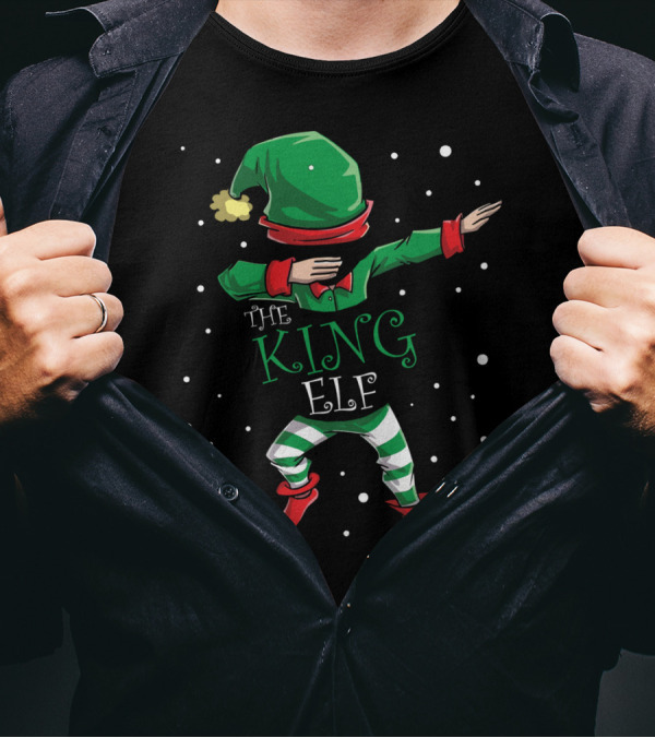 The King Elf Dabbing Dance With Green Hat And Striped Pants T-Shirt