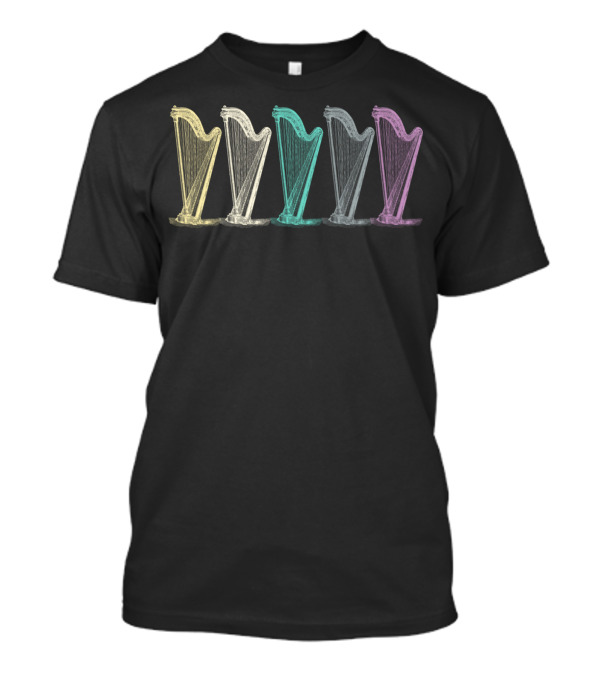 Vintage Throwback Rainbow Harp Player T-Shirt