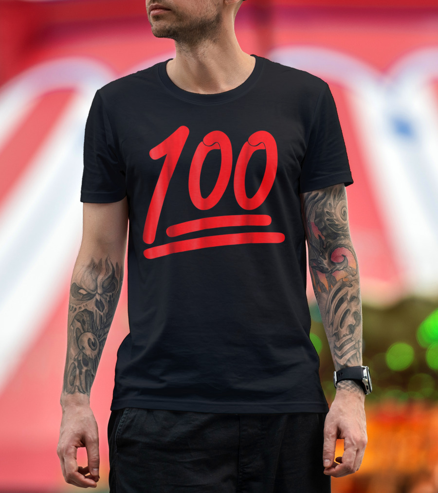 100 One Hundred Emoji Red T-Shirt