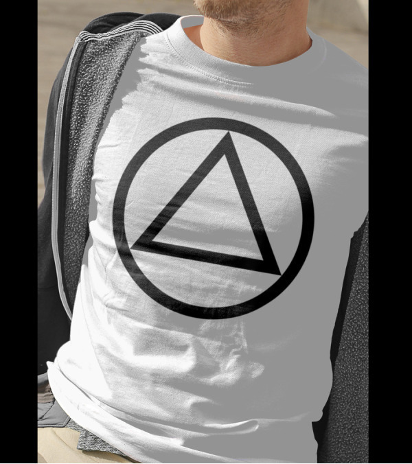 Aa Circle Triangle Symbol Simple Design Black T-Shirt